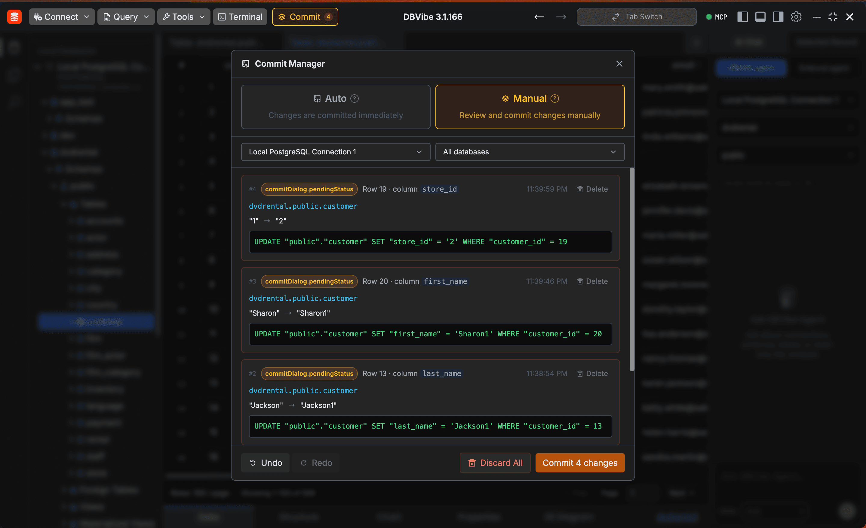 Batch commit screenshot